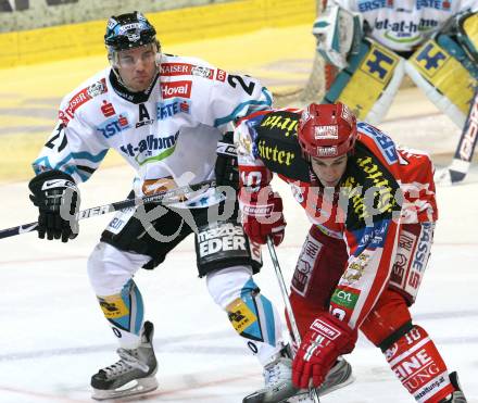 EBEL. Eishockey Bundesliga. KAC gegen  EHC LIWEST Linz. Warren Norris (KAC), Brad Purdie (Linz). Klagenfurt, am 14.12.2008.
Foto: Kuess 

---
pressefotos, pressefotografie, kuess, qs, qspictures, sport, bild, bilder, bilddatenbank