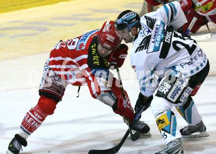 EBEL. Eishockey Bundesliga. KAC gegen  EHC LIWEST Linz. Jeff Shantz (KAC), Mark Szuecs (Linz). Klagenfurt, am 14.12.2008.
Foto: Kuess 

---
pressefotos, pressefotografie, kuess, qs, qspictures, sport, bild, bilder, bilddatenbank