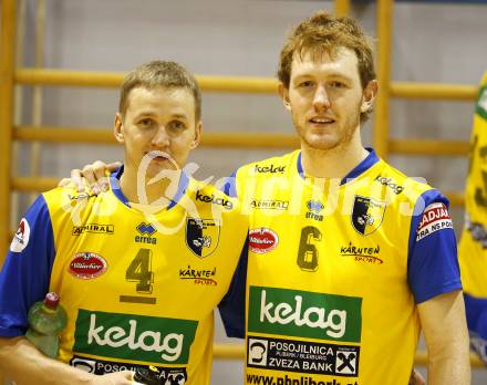 Volleyball. Challenge Cup. SK Aich/Dob gegen TV Amriswil (Schweiz). Aleksey Sanko, Shane Alexander (Aich). Prevalje, 16.12.2008.
Foto: Kuess

---
pressefotos, pressefotografie, kuess, qs, qspictures, sport, bild, bilder, bilddatenbank