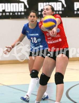 Volleyball. MEVZA. ATSC Wildcats gegen Osijek. Maja Praeprost, Kerstin Pichler (Wildcats). Klagenfurt, am 20.12.2008.
Foto: Nadja Kuess 
---
pressefotos, pressefotografie, kuess, qs, qspictures, sport, bild, bilder, bilddatenbank