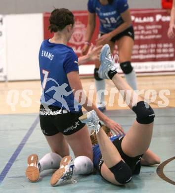 Volleyball. MEVZA. ATSC Wildcats gegen Osijek. Linda Evans, Kristina Thurner (Wildcats). Klagenfurt, am 20.12.2008.
Foto: Nadja Kuess 
---
pressefotos, pressefotografie, kuess, qs, qspictures, sport, bild, bilder, bilddatenbank