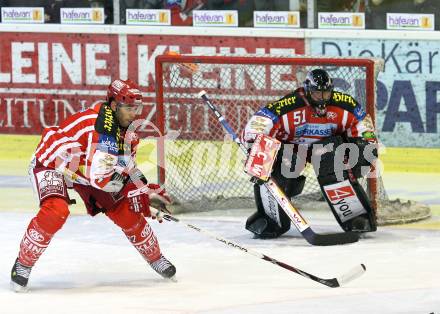 EBEL. Eishockey Bundesliga. KAC gegen HC TWK Innsbruck. BROWN Sean, SCOTT Travis (KAC). Klagenfurt, am 21.12.2008.
Foto: Kuess 

---
pressefotos, pressefotografie, kuess, qs, qspictures, sport, bild, bilder, bilddatenbank