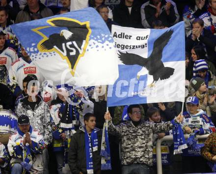 EBEL. Eishockey Bundesliga. EC Pasut VSV gegen Alba Volan Szekesfehervar. VSV Fans. Villach, am 21.12.2008.
Foto: Kuess 


---
pressefotos, pressefotografie, kuess, qs, qspictures, sport, bild, bilder, bilddatenbank