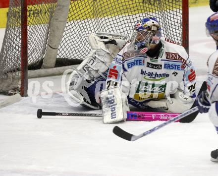 EBEL. Eishockey Bundesliga. EC Pasut VSV gegen Alba Volan Szekesfehervar. Bernhard Starkbaum (VSV). Villach, am 21.12.2008.
Foto: Kuess 


---
pressefotos, pressefotografie, kuess, qs, qspictures, sport, bild, bilder, bilddatenbank