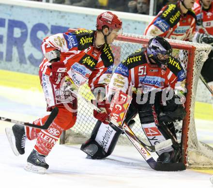 EBEL. Eishockey Bundesliga. KAC gegen HC TWK Innsbruck. BROWN Sean, SCOTT Travis (KAC). Klagenfurt, am 21.12.2008.
Foto: Kuess 

---
pressefotos, pressefotografie, kuess, qs, qspictures, sport, bild, bilder, bilddatenbank