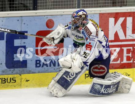 EBEL. Eishockey Bundesliga. EC Pasut VSV gegen Alba Volan Szekesfehervar. Bernhard Starkbaum (VSV). Villach, am 21.12.2008.
Foto: Kuess 


---
pressefotos, pressefotografie, kuess, qs, qspictures, sport, bild, bilder, bilddatenbank