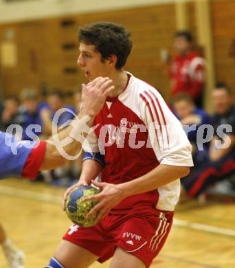 Handball Bundesliga. SVVW Klagenfurt gegen SC Ferlach. Peter Laggner (SVVW). Klagenfurt, 20.12.2008.
Foto: Kuess

---
pressefotos, pressefotografie, kuess, qs, qspictures, sport, bild, bilder, bilddatenbank