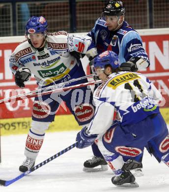 EBEL. Eishockey Bundesliga. EC Pasut VSV gegen Alba Volan Szekesfehervar. Robby Sandrock, Niko Nico Toff (VSV). Villach, am 21.12.2008.
Foto: Kuess 


---
pressefotos, pressefotografie, kuess, qs, qspictures, sport, bild, bilder, bilddatenbank