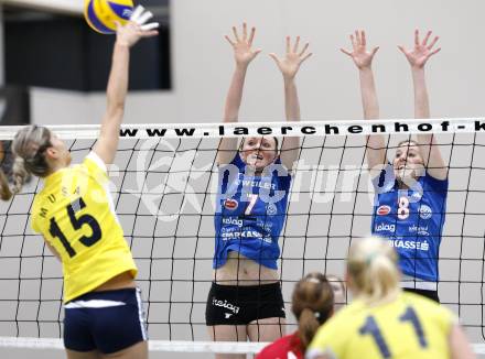 Volleyball. MEVZA. ATSC Wildcats gegen Osijek. Lauren Evans, Christine Stuermer (Wildcats). Klagenfurt, am 20.12.2008.
Foto: Kuess

---
pressefotos, pressefotografie, kuess, qs, qspictures, sport, bild, bilder, bilddatenbank