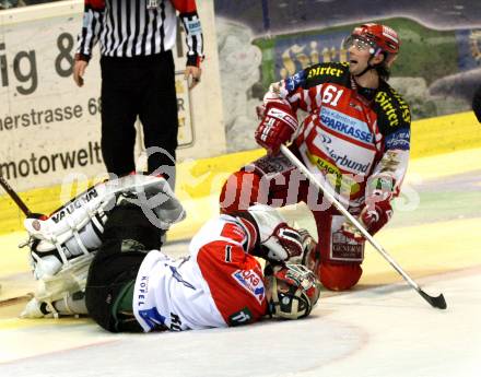 EBEL. Eishockey Bundesliga. KAC gegen HC TWK Innsbruck. HARAND Christoph (KAC), KOTYK Seamus (Innsbruck). Klagenfurt, am 21.12.2008.
Foto: Kuess 

---
pressefotos, pressefotografie, kuess, qs, qspictures, sport, bild, bilder, bilddatenbank