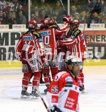 EBEL. Eishockey Bundesliga. KAC gegen HC TWK Innsbruck. Torjubel KAC. Klagenfurt, am 21.12.2008.
Foto: Kuess 

---
pressefotos, pressefotografie, kuess, qs, qspictures, sport, bild, bilder, bilddatenbank