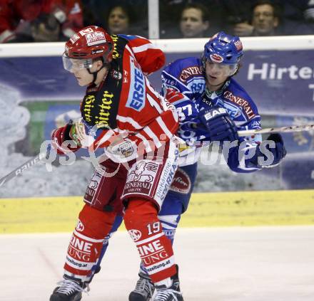 EBEL. Eishockey Bundesliga. KAC gegen VSV. Stefan Geier, (KAC), Andreas Kristler (VSV). Klagenfurt, am 23.12.2008.
Foto: Kuess 

---
pressefotos, pressefotografie, kuess, qs, qspictures, sport, bild, bilder, bilddatenbank