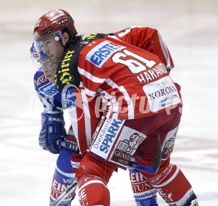 EBEL. Eishockey Bundesliga. KAC gegen VSV. Christoph Harand, (KAC), Niko Nico Toff (VSV). Klagenfurt, am 23.12.2008.
Foto: Kuess 

---
pressefotos, pressefotografie, kuess, qs, qspictures, sport, bild, bilder, bilddatenbank