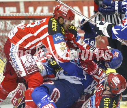 EBEL. Eishockey Bundesliga. KAC gegen VSV. Sean Brown (KAC), Jonathan Ferland (VSV). Klagenfurt, am 23.12.2008.
Foto: Kuess 

---
pressefotos, pressefotografie, kuess, qs, qspictures, sport, bild, bilder, bilddatenbank