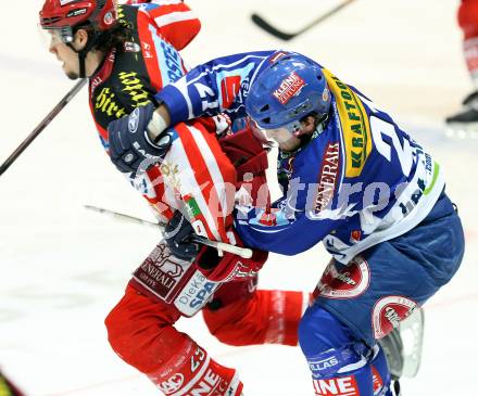 EBEL. Eishockey Bundesliga. KAC gegen VSV. Christoph Brandner, (KAC), Nikolas Petrik (VSV). Klagenfurt, am 23.12.2008.
Foto: Nadja Kuess 
---
pressefotos, pressefotografie, kuess, qs, qspictures, sport, bild, bilder, bilddatenbank