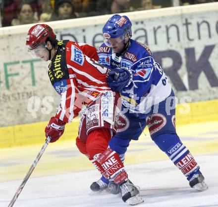 EBEL. Eishockey Bundesliga. KAC gegen VSV. Raphael Herburger, (KAC), Roland Kaspitz (VSV). Klagenfurt, am 23.12.2008.
Foto: Kuess 

---
pressefotos, pressefotografie, kuess, qs, qspictures, sport, bild, bilder, bilddatenbank