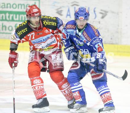 EBEL. Eishockey Bundesliga. KAC gegen VSV. Sean Brown (KAC), Roland Kaspitz (VSV). Klagenfurt, am 23.12.2008.
Foto: Nadja Kuess 
---
pressefotos, pressefotografie, kuess, qs, qspictures, sport, bild, bilder, bilddatenbank