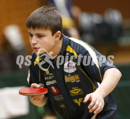 Tischtennis. Kaerntner Meisterschaft. Marcel Brunner (Velden). St. Ruprecht, am 21.12.2008.
Foto: Kuess
---
pressefotos, pressefotografie, kuess, qs, qspictures, sport, bild, bilder, bilddatenbank