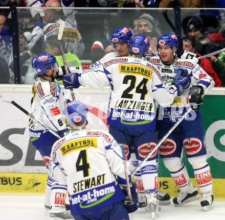 EBEL. Eishockey Bundesliga. EC Pasut VSV gegen EC KAC. Torjubel VSV. Villach, am 26.12.2008.
Foto: Nadja Kuess 


---
pressefotos, pressefotografie, kuess, qs, qspictures, sport, bild, bilder, bilddatenbank