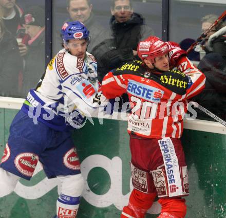 EBEL. Eishockey Bundesliga. EC Pasut VSV gegen EC KAC. ORAZE Martin (VSV), CRAIG Michael (KAC). Villach, am 26.12.2008.
Foto: Nadja Kuess 


---
pressefotos, pressefotografie, kuess, qs, qspictures, sport, bild, bilder, bilddatenbank