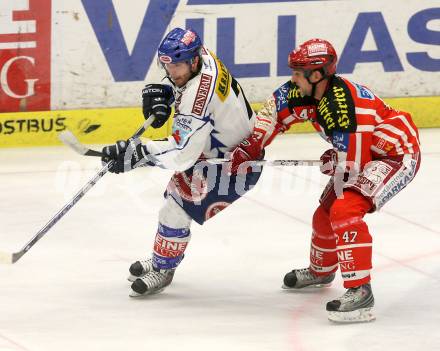 EBEL. Eishockey Bundesliga. EC Pasut VSV gegen EC KAC. PETRIK Nicolas (VSV), TORY Jeffrey (KAC). Villach, am 26.12.2008.
Foto: Nadja Kuess 


---
pressefotos, pressefotografie, kuess, qs, qspictures, sport, bild, bilder, bilddatenbank