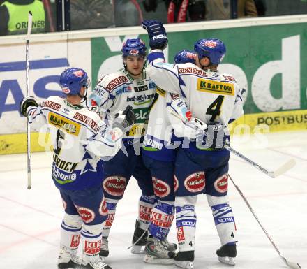 EBEL. Eishockey Bundesliga. EC Pasut VSV gegen EC KAC. Torjubel VSV. Villach, am 26.12.2008.
Foto: Nadja Kuess 


---
pressefotos, pressefotografie, kuess, qs, qspictures, sport, bild, bilder, bilddatenbank