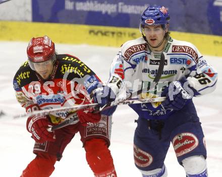 EBEL. Eishockey Bundesliga. EC Pasut VSV gegen EC KAC. Jonathan Ferland,(VSV),  Christoph Brandner (KAC). Villach, am 26.12.2008.
Foto: Kuess 


---
pressefotos, pressefotografie, kuess, qs, qspictures, sport, bild, bilder, bilddatenbank