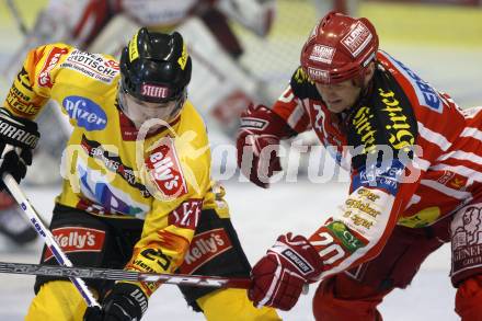 EBEL. Eishockey Bundesliga. KAC gegen EV Vienna Capitals. Mike Craig, (KAC), Benoit Gratton  (Capitals). Klagenfurt, am 28.12.2008.
Foto: Kuess 

---
pressefotos, pressefotografie, kuess, qs, qspictures, sport, bild, bilder, bilddatenbank