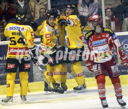 EBEL. Eishockey Bundesliga. KAC gegen EV Vienna Capitals. Torjubel Caps. Klagenfurt, am 28.12.2008.
Foto: Kuess 

---
pressefotos, pressefotografie, kuess, qs, qspictures, sport, bild, bilder, bilddatenbank