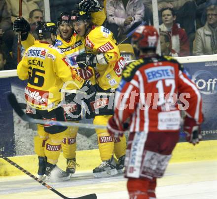 EBEL. Eishockey Bundesliga. KAC gegen EV Vienna Capitals. Torjubel Caps. Klagenfurt, am 28.12.2008.
Foto: Kuess 

---
pressefotos, pressefotografie, kuess, qs, qspictures, sport, bild, bilder, bilddatenbank