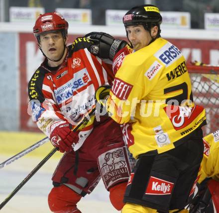 EBEL. Eishockey Bundesliga. KAC gegen EV Vienna Capitals. Jeff Shantz,  (KAC), Darcy Werenka (Capitals). Klagenfurt, am 28.12.2008.
Foto: Kuess 

---
pressefotos, pressefotografie, kuess, qs, qspictures, sport, bild, bilder, bilddatenbank