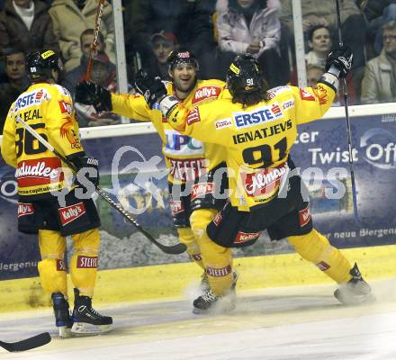 EBEL. Eishockey Bundesliga. KAC gegen EV Vienna Capitals. Torjubel Caps. Klagenfurt, am 28.12.2008.
Foto: Kuess 

---
pressefotos, pressefotografie, kuess, qs, qspictures, sport, bild, bilder, bilddatenbank