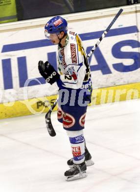 EBEL. Eishockey Bundesliga. EC Pasut VSV gegen EC Graz 99ers. Torjubel Michael Raffl (VSV). Villach, am 30.12.2008.
Foto: Kuess 


---
pressefotos, pressefotografie, kuess, qs, qspictures, sport, bild, bilder, bilddatenbank