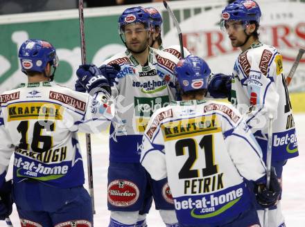 EBEL. Eishockey Bundesliga. EC Pasut VSV gegen EC Graz 99ers. Jubel VSV. Villach, am 30.12.2008.
Foto: Kuess 


---
pressefotos, pressefotografie, kuess, qs, qspictures, sport, bild, bilder, bilddatenbank