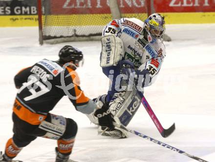 EBEL. Eishockey Bundesliga. EC Pasut VSV gegen EC Graz 99ers. Gert Prohaska,  (VSV), Stefan Herzog (Graz). Villach, am 30.12.2008.
Foto: Kuess 


---
pressefotos, pressefotografie, kuess, qs, qspictures, sport, bild, bilder, bilddatenbank