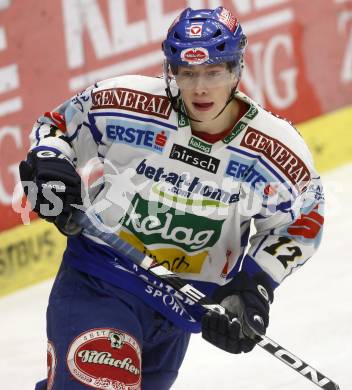 EBEL. Eishockey Bundesliga. EC Pasut VSV gegen EC Graz 99ers. Michael Raffl (VSV). Villach, am 30.12.2008.
Foto: Kuess 


---
pressefotos, pressefotografie, kuess, qs, qspictures, sport, bild, bilder, bilddatenbank