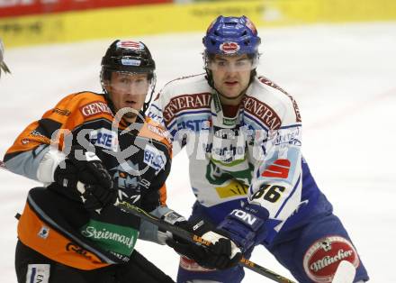 EBEL. Eishockey Bundesliga. EC Pasut VSV gegen EC Graz 99ers. Jonathan Ferland, (VSV), Sven Klimbacher  (Graz). Villach, am 30.12.2008.
Foto: Kuess 


---
pressefotos, pressefotografie, kuess, qs, qspictures, sport, bild, bilder, bilddatenbank