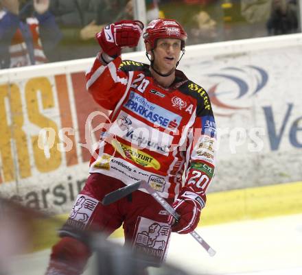 EBEL. Eishockey Bundesliga. EC KAC gegen EC RED BULL SALZBURG. Torjubel Mike Craig. Klagenfurt, am 2.1.2009.
Foto: Kuess 

---
pressefotos, pressefotografie, kuess, qs, qspictures, sport, bild, bilder, bilddatenbank