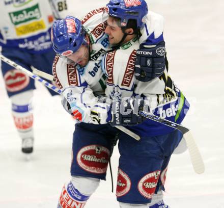 EBEL. Eishockey Bundesliga. EC Pasut VSV gegen Alba Volan Szekesfehervar. PETRIK Nicolas, CAVANAUGH Dan (VSV). Villach, am 2.1.2009.
Foto: Kuess 


---
pressefotos, pressefotografie, kuess, qs, qspictures, sport, bild, bilder, bilddatenbank