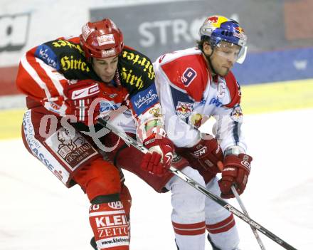 EBEL. Eishockey Bundesliga. EC KAC gegen EC RED BULL SALZBURG. Warren Norris, (KAC), Thomas Koch  (Salzburg). Klagenfurt, am 2.1.2009.
Foto: Kuess 

---
pressefotos, pressefotografie, kuess, qs, qspictures, sport, bild, bilder, bilddatenbank