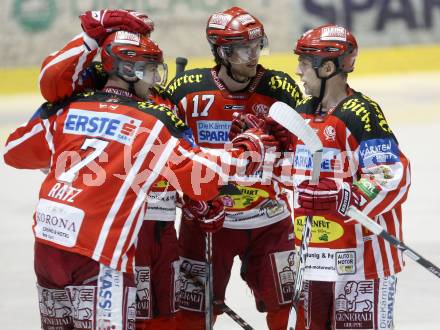 EBEL. Eishockey Bundesliga. EC KAC gegen EC RED BULL SALZBURG. Torjubel KAC. Klagenfurt, am 2.1.2009.
Foto: Kuess 

---
pressefotos, pressefotografie, kuess, qs, qspictures, sport, bild, bilder, bilddatenbank