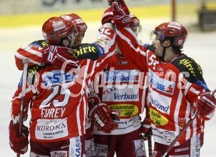 EBEL. Eishockey Bundesliga. EC KAC gegen EC RED BULL SALZBURG. Torjubel KAC. Klagenfurt, am 2.1.2009.
Foto: Kuess 

---
pressefotos, pressefotografie, kuess, qs, qspictures, sport, bild, bilder, bilddatenbank