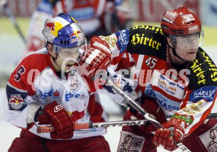 EBEL. Eishockey Bundesliga. EC KAC gegen EC RED BULL SALZBURG. David Schuller (KAC), Thomas Koch (Salzburg). Klagenfurt, am 2.1.2009.
Foto: Kuess 

---
pressefotos, pressefotografie, kuess, qs, qspictures, sport, bild, bilder, bilddatenbank