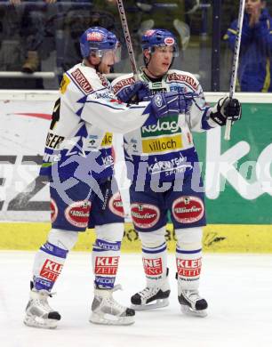 EBEL. Eishockey Bundesliga. VSV gegen Alba Volan. Torjubel Guenther Lanzinger, Robby Sandrock (VSV). Villach, am 2.1.2009.
Foto: Kuess 

---
pressefotos, pressefotografie, kuess, qs, qspictures, sport, bild, bilder, bilddatenbank