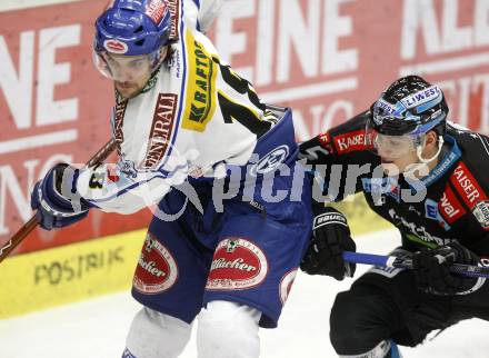 EBEL. Eishockey Bundesliga. EC Pasut VSV gegen EHC LIWEST Linz. Martin Oraze,  (VSV), Matthias Iberer (Linz). Villach, am 6.1.2009.
Foto: Kuess 


---
pressefotos, pressefotografie, kuess, qs, qspictures, sport, bild, bilder, bilddatenbank