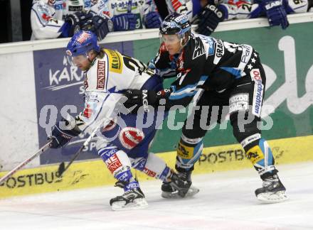 EBEL. Eishockey Bundesliga. EC Pasut VSV gegen EHC LIWEST Linz. Wolfgang Kromp (VSV), GRABHER MEIER Martin (Linz). Villach, am 6.1.2009.
Foto: Kuess 


---
pressefotos, pressefotografie, kuess, qs, qspictures, sport, bild, bilder, bilddatenbank