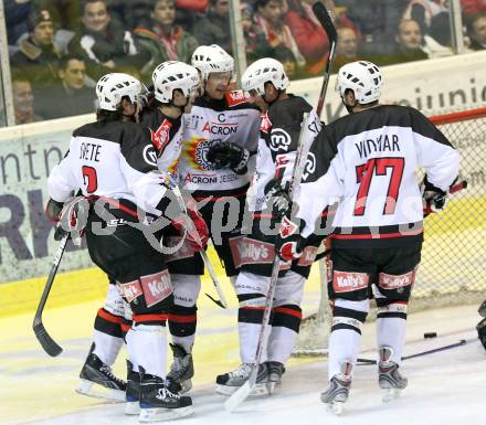 EBEL. Eishockey Bundesliga. KAC gegen HK Acroni Jesenice. Torjubel (Jesenice). Klagenfurt, am 6.1.2009.
Foto: Kuess 

---
pressefotos, pressefotografie, kuess, qs, qspictures, sport, bild, bilder, bilddatenbank