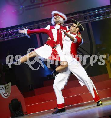 Villacher Fasching. Narrenstadl, Thomas Matschnig, Peter Martinschitz. Villach, am 8.1.2009.
Foto: Kuess 


---
pressefotos, pressefotografie, kuess, qs, qspictures, sport, bild, bilder, bilddatenbank