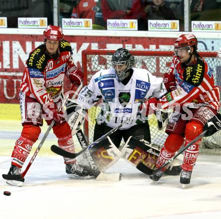 EBEL. Eishockey Bundesliga. KAC gegen HDD TILIA Olimpija Ljubljana. CRAIG Michael,  HAGER Gregor (KAC), KORHONEN Markus (Ljubljana). Klagenfurt, am 9.1.2009.
Foto: Kuess 

---
pressefotos, pressefotografie, kuess, qs, qspictures, sport, bild, bilder, bilddatenbank