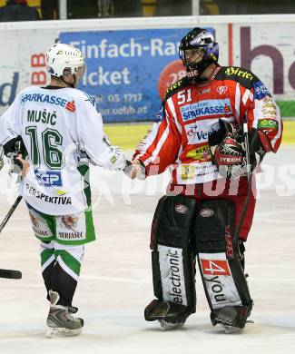 EBEL. Eishockey Bundesliga. KAC gegen HDD TILIA Olimpija Ljubljana. SCOTT Travis (KAC), MUSIC Ales (Ljubljana). Klagenfurt, am 9.1.2009.
Foto: Kuess 

---
pressefotos, pressefotografie, kuess, qs, qspictures, sport, bild, bilder, bilddatenbank